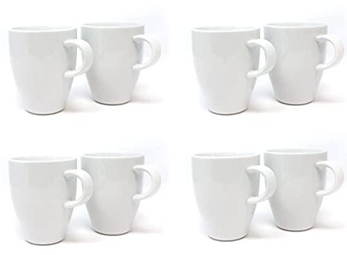 8er Set Kaffee Tasse 0,3 l Porzellan Kaffeetasse Tassen Becher Porzellantasse Kaffeebecher Teetasse Geschirr