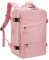 HOMIEE Sac à Dos de Voyage, Sac à Dos Cabine Imperméable pour 15,6 Ordinateur Portable, Sac a Dos Voyage Avion Antivol avec Port de Charge USB, Sac à Dos Bagage à Main Femme & Homme, Rose