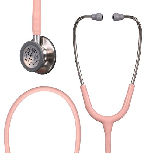 3M Littmann Fonendoscopio para monitorización Classic III, campana de acabado en acero inoxidable, tubo champán rosado, 5910C