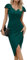 Missufe Vestido de cóctel para Mujer, Vestido de Fiesta, Vestido Midi Elegante, Vestido Bodycon, Verde Pavo Real, XXL