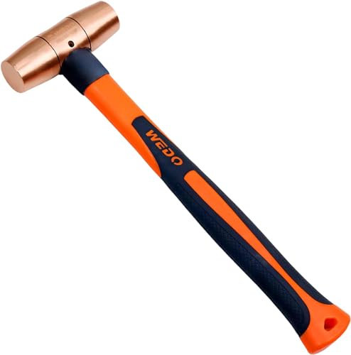WEDO Martello da Falegname da rame 2700 g(6 lb),martello ingegnere de rame,mazza con manico in vetroresina,Martelli da carpentiere con manico in vetroresina,lunghezza 700mm,per lavori di demolizione