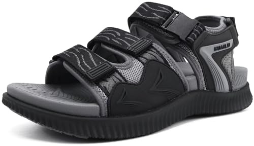 KuaiLu Mens Arch Support Hiking Sandals Orthopedic Athletic Walking Sandles