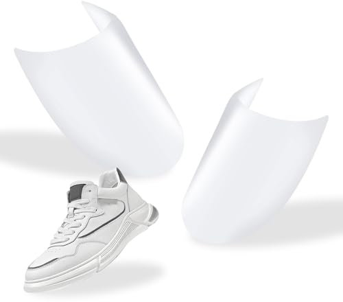 QTMMC 12 paia di tendiscarpe in plastica per scarpe, protezioni per le pieghe, trasparenti, per mantenere la forma, adatte per uomini, donne, adulti, bambini, tutte le taglie UK, Trasparente, Taglia