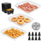 Airfryer Zubehör für COSORI Heißluftfritteuse 5,5L/6,4L, Russell Hobbs XXL 8L, 20cm (Diagonale: 25,5cm) Stapelbare Gitter für Heißluftfritteuse, 304 Edelstahl Heißluftfritteuse Körbe Eckig