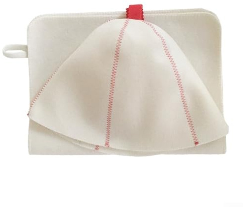Honseadek Juego de gorro de sauna de fieltro y alfombrilla de baño, kit de baño de 2 piezas con funda protectora para la cabeza y cojín, material de fieltro transpirable para hombres y mujeres
