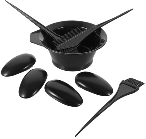 MAGICLULU Kit per la Colorazione dei Chioma Ciotola Spazzola e Pettine in Plastica Nera Set Professionale per Parrucchieri Accessori per Mescolare e Trattamento per Saloni e Uso