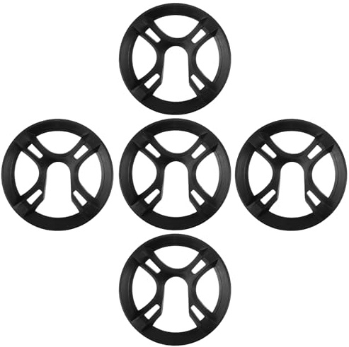 Veemoon Protector de Plato Delantero para Bicicleta de Montaña y Carretera 42 Dientes 4 Orificios, Cubierta Negra Resistente al Agua y Barro, Juego de 5 Piezas para Protección de Cadena
