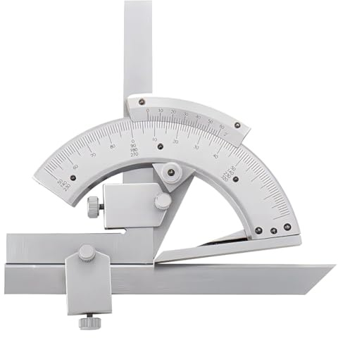 Reeatel 0-320 Grad Nonius-Winkellineal mit Aufbewahrungsbox, Winkelmesser, Messlineal für die Holzbearbeitung