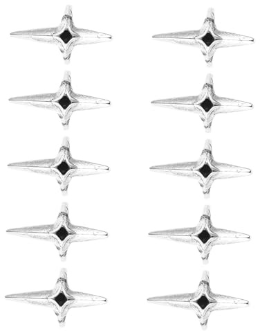 VICASKY 10 Anillos de Uñas Ajustables para Mujer Diseño de Espada y Cruz, Joyería de Aleación de Zinc en Color Antiguo, Decoración para Punta de Dedo Adecuado para Fiestas y