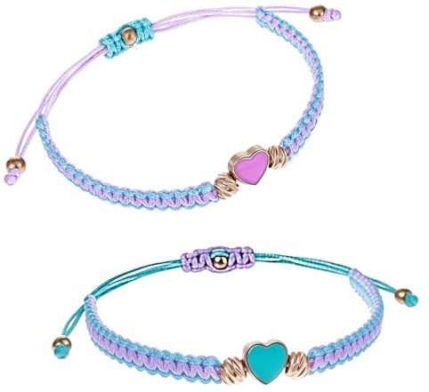 nuneoeuo 2 Pcs Heart Shaped Matching Bracelets Handcrafted Wrist Jewelry Birthday Gifts For Women, Friendship Gifts For Women, Daily Wear Dating Gathering Decoration Holiday Surprise Present