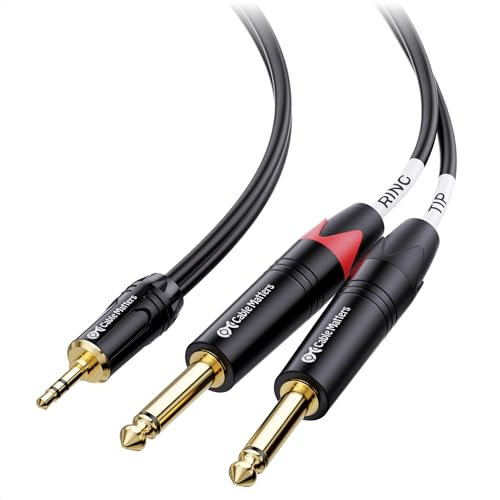 Cable Matters 3.5mm TRS to Dual 6.35mm TS Breakout - 3ft, 1/8 to 1/4 Stereo Y Splitter