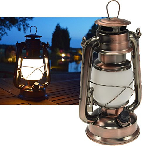 ChiliTec Led Campinglaterne 28cm Campinglampe Dimmbar Batterie mit Bügel Vintage Retro Design