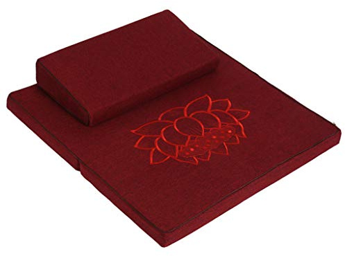 QTQHOME Portátil Plegable Cojín De Suelo Al Aire Libre Fibra De Coco Lino Cojin Yoga Zafu,Cuadrado Artesanal Estera De Meditación,Grande Zafu Y Zabutón Cojin Zafu Meditación-E 80x80cm(31x31inch)