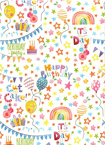 ARKRAFT papier d'emballage cadeau set 3 feuilles taille XXL 90 x 65 cm emballage sans plastique papier FSC anniversaire (18-9171)