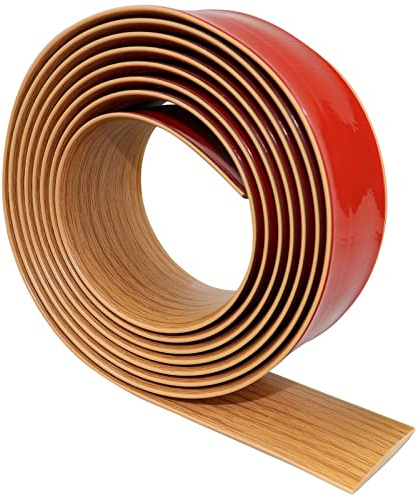 Profilo di transizione adesivo strisce di copertura per pavimenti striscia di soglia striscia di transizione del pavimento venatura del legno profili in PVC per laminato pavimento (Giallo, 300×5cm)