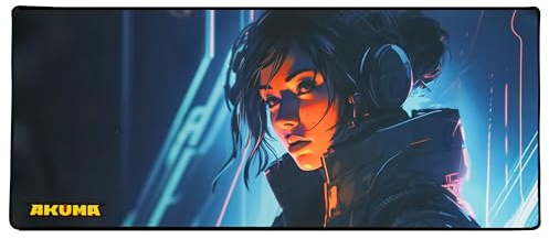 AKUMA - Tapis de Souris Gaming Cyber P02 - Grand Format XXL 900 x 400 mm - Base en Caoutchouc Naturel Antidérapante - Surface Tissu Haute Précision et Vitesse