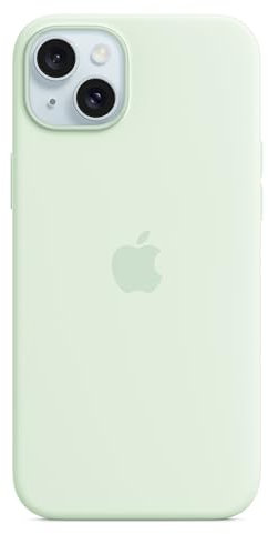 Apple iPhone 15 Plus Silikon Case mit MagSafe – Blassmint 