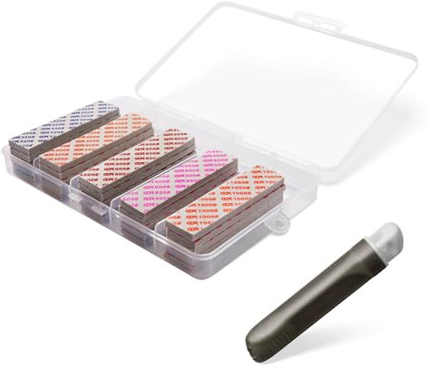 Pronese Juego de esponjas de lijado para modelos de pasatiempos, 25 piezas (320# 400# 600# 800# 1000#), reutilizable en seco y húmedo, con caja de almacenamiento y cepillo de limpieza para pulir y