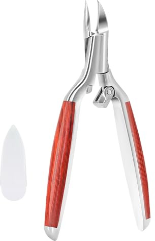 Cortauñas Pies Profesional Acero Inoxidable, Precisión Alicates Corta uñas con Antideslizante Mango Largo, Curvo Alicates Corta uñas para Pies para Uñas Gruesas o Incrustadas