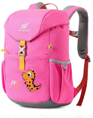SKYSPER Mochila infantil 12L para niños y niñas 5-8 años | Dinosaurio | Senderismo, viaje, al aire libre