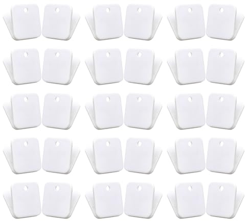 NOLITOY Lot de 40 Pinces à Reliure Carrées en Plastique Blanc Petites Pinces pour Dossiers et Documents pour Organiser et Classer les Papiers au Bureau à L’École ou à la Maison
