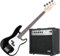 Rocktile Puncher E-Bass Black Set (Preci-Style E-Bass, hardware cromata, 22 tasti, incl. amplificatore per basso) Nero