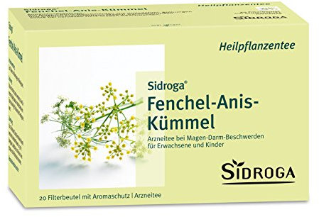 Sidroga Fenchel-Anis-Kümmel – bewährte Heilpflanzenmischung bei Völlegefühl, Blähungen & Magenkrämpfen - 100% pflanzlich - 20 Teebeutel à 2 g