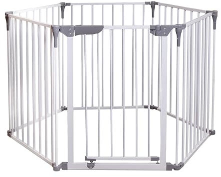 Dreambaby F849 Royal Converta 3-in-1 Laufgitter / Kaminschutzgitter / Türschutzgitter (passend bis zu 3.8m) weiß