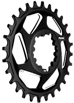 FUNN Solo DX Plateau Étroit et Large pour Chaîne de 9 10 11 12 Vitesses, Compatible avec Pédalier à Interface Directe SRAM, Déport de 6mm (28T, Noir)