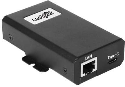 Coolgear PoE to USB-C PD Power Adapter 50W with Gigabit Ethernet & Smart Power Management
