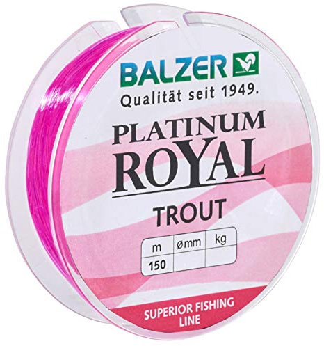 Balzer Platinum Royal Trout Schnur - 150m monofile Angelschnur, Durchmesser/Tragkraft:0.19mm / 4.6kg, Farbe:Pink