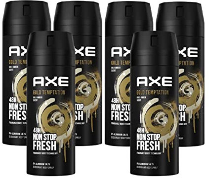 Axe Bodyspray Gold Temptation ohne Aluminiumsalze 6x 150ml