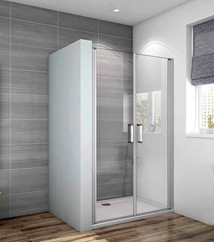 Aica Sanitär Duschtür 80cm Nischentür Duschabtrennung Dusche ESG Glas H185cm