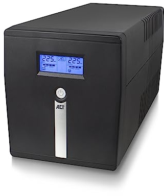 ACT Back-up USV Unterbrechungsfreie Stromversorgung Line Interactive, 1000VA Batterie UPs Power Supply, (2X IEC C13, 1x USB, 1x RS232, 2X Schuko Typ F Ausgänge, Überspannungsschutz, AVR – AC2310