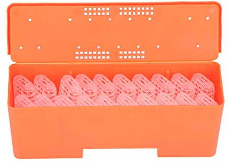 Beekeeping Queen Bee Transport Box with 20 Clear King Cages, Plastic, 8.1 x 3 x 2.4 Inches, Beekeeping Rearing Cup Kit for Professional and Hobbyist Beekeepers