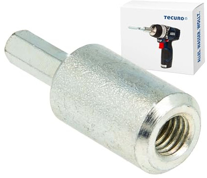 tecuro | Schnelleindreher | für Stockschrauben M10 und Ansatzschrauben | mit 6-Kant-Aufnahme | verzinkt | Eindrehwerkzeug | Ideal auch bei langen Stockschrauben | 530010