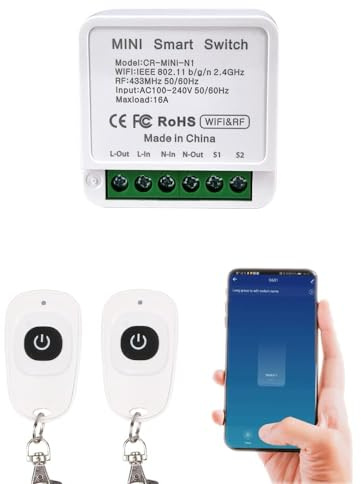 ColoRock - Interruttore per luce intelligente WiFi, kit di interruttori con telecomando RF senza fili, APP & 433MHz, compatibile con Alexa/Google Home, controllo vocale, funzione timer, non richiede
