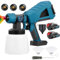 Cordless Paint Sprayer 1000ml,with 2x 3.0Ah Battery & Charger,3 Nozzles and 3 Patterns,HVLP Garden Fence Paint Sprayer,for Cabinets, Fence, Furniture,Door