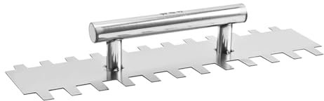 Gralara Cazzuola per intonaco in Acciaio Cazzuola a Pettine con Denti Spatola dentata Utensile Manuale con Impugnatura Comoda per Piastrelle da Parete o, 40 cm