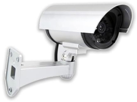 Telecamera di Sorveglianza Finta da Esterno e Interno con Luce LED Rossa Lampeggiante e Design Realistico