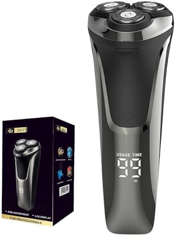 Snapbuy Rasoir électrique rotatif 4D rechargeable par USB pour homme, rasage humide et sec