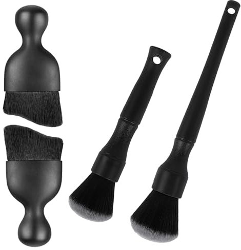 4 Stück Staubbürste Auto, Weiche Borsten Autobürste mit Gebogenem Design, Detailing Pinsel Autoreinigung für Auto, Kein Kratzer Auto Pinsel Innenraum für Armaturenbrett Lüftungsdüsen und Zwischenräume