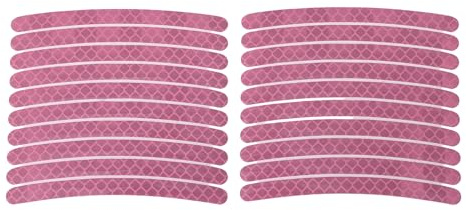 Partuto Pegatinas Para Llantas Neón Rosa 20Pcs Reflectantes Pet