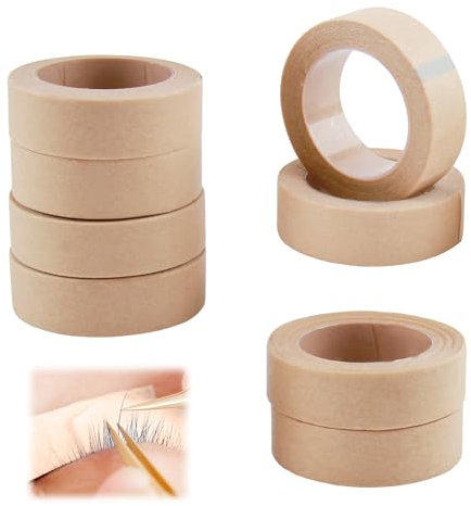 8 Rollen Micropore Tape Kinesiologie Tape 1,25 cm × 9.14 m, Micropore Tape & Nose Tape, Wasserfest Nasen Tape Klebeband, Tape Hautfarben Kinesiologie Tape für Wimpernverlängerung, Hautfarbe