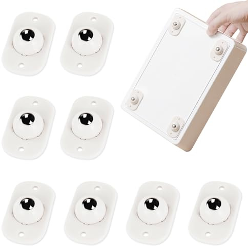 Mini Roulette, 8 Pièces Petite Roulettes pour Meubles, Roulette Fixe 360° Roulettes Pivotantes, Convient aux Petites Boîtes de Meubles, aux Roulettes D'ustensiles de Cuisine