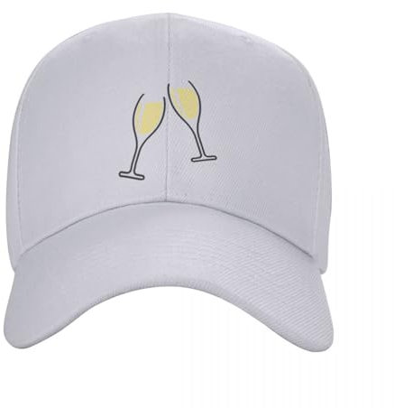 IUUGJEIX Casquette de Baseball avec 2 Verres de vin Mousseux (Ovale Ouvert 2C) et visières