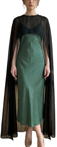 Women Chiffon Shawl Cape Mesh Sheer Poncho Top Capelets for Evening Dress Shawl Wraps Cover Up Wedding Party
