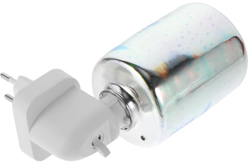 Angoily Calentador de Velas de Cristal 3D Enchufable Lámpara Aromática sin Humo ni Olor Difusor de Aromaterapia para Hogar y Oficina Luz Ambiental Pequeña y Portátil para SPA y Yoga