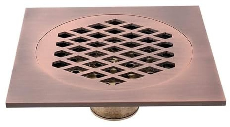 Scarico a pavimento for doccia, copertura antiodore for bagno, rimovibile for in ottone quadrato da 6 pollici, scarico for con(Rose gold)
