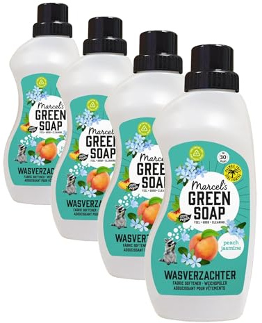 Marcel's Green Soap Ablandador de tela melocotón y jazmín - 750 ML (Paquete de 4)